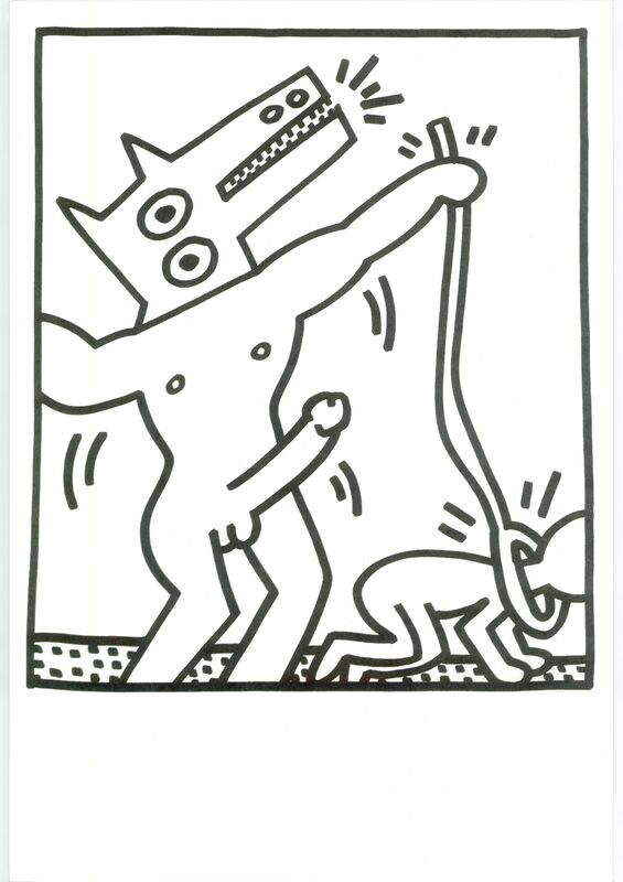 Keith Haring, ‘Lithograph from Lucio Amelio's Artist Haring Book (1983)’, 1983, Print, Lithograph in black and white on paper., RestelliArtCo.