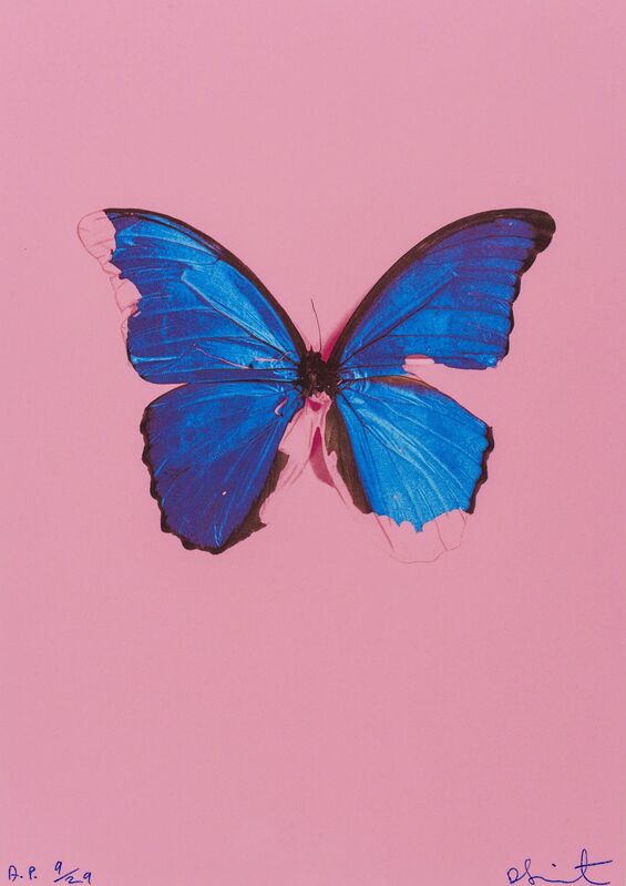 Damien Hirst, ‘Blue Butterfly (From In the Darkest Hour There May Be Light)’, 2006, Print, Screenprint with glaze printed in colours, on wove paper, Forum Auctions