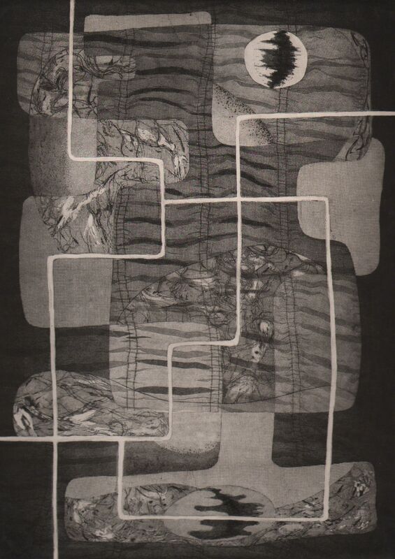 Alice Trumbull Mason, ‘White Scaffolding’, 1946, Print, Engraving, soft-ground etching with graufage, Dolan/Maxwell