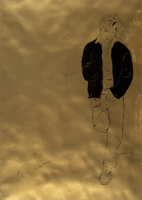 Andy Warhol, ‘Untitled, from A Gold Book’, 1957, Print, Offset lithograph on gold paper, Heritage Auctions