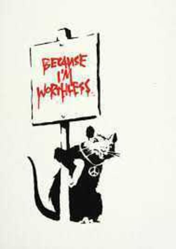 Banksy, ‘Because I'm Worthless’, Print, Screen print in colours on paper, Tate Ward Auctions