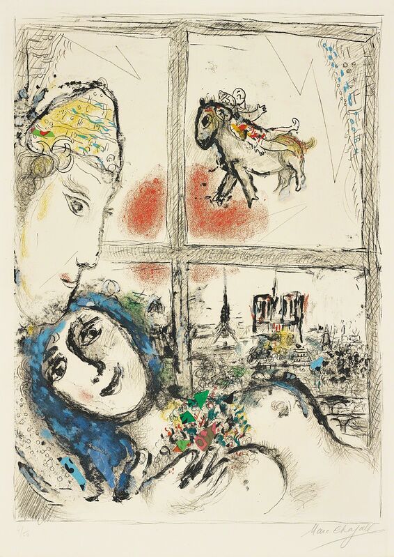 Marc Chagall, ‘Paris de la fenêtre (Paris through the Window)’, 1969-70, Print, Lithograph in colours, on Arches paper, with full margins., Phillips