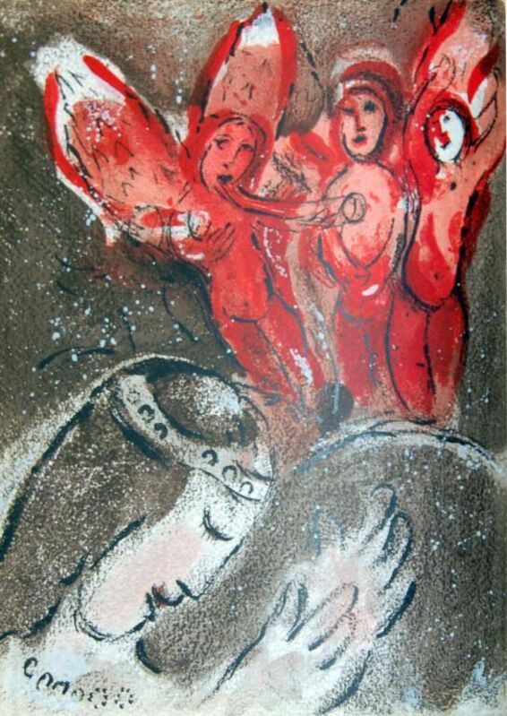 Marc Chagall, ‘Sara Et Les Anges (Sara And The Angels)’, 1960, Print, Color lithograph on paper, Baterbys