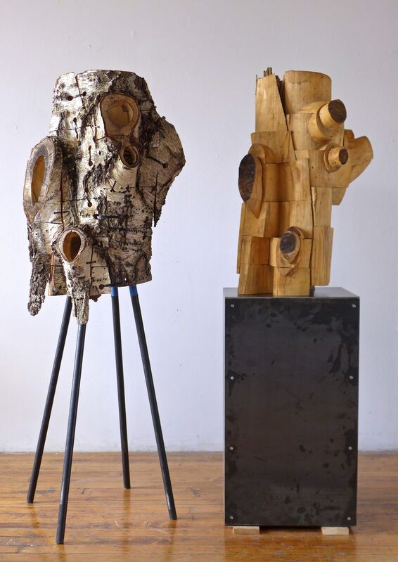 Mel Kendrick, ‘Plug and Shell’, 2000, Sculpture, Wood, steel and plastic, David Nolan Gallery