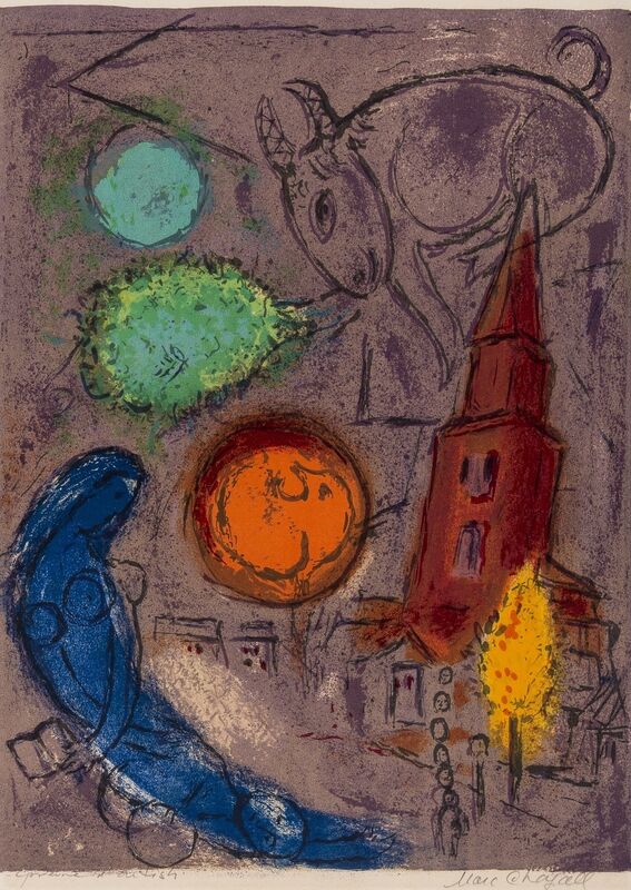 Marc Chagall, ‘Saint-Germain des Prés (Mourlot 100)’, Print, Lithograph printed in colours, Forum Auctions