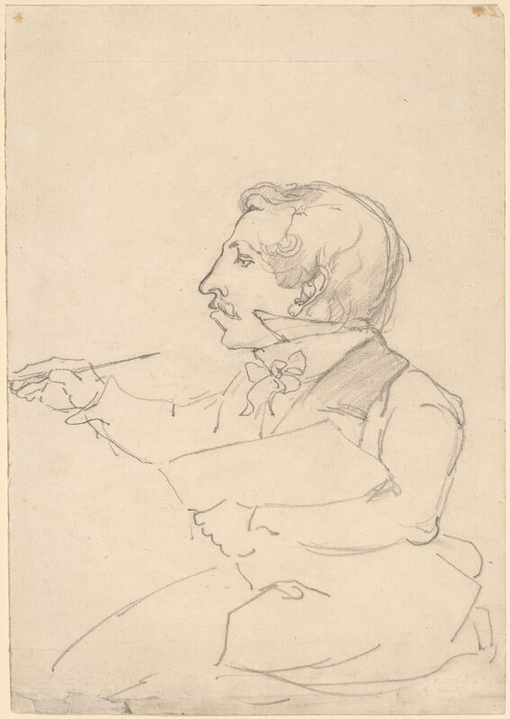 Emanuel Gottlieb Leutze, ‘Eastman Johnson Sketching’, ca. 1849/1851, Drawing, Collage or other Work on Paper, Graphite and touches of black chalk on wove paper, National Gallery of Art, Washington, D.C.