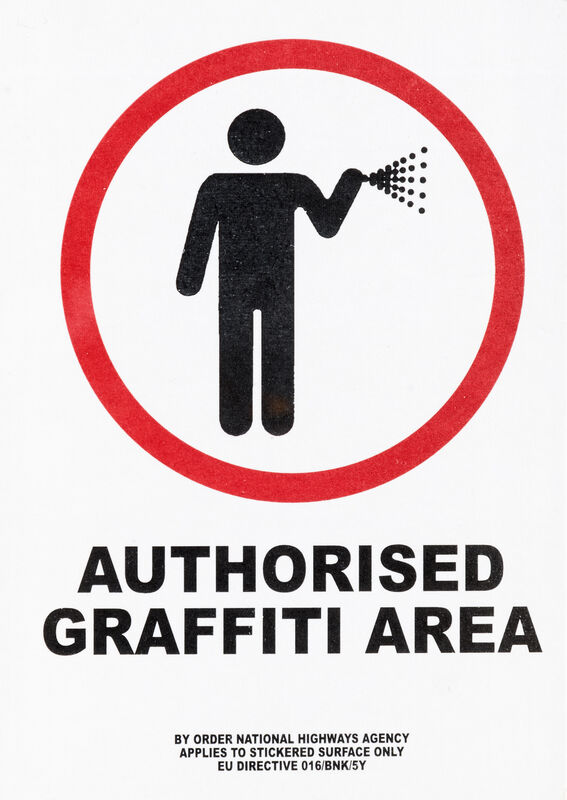Banksy, ‘Authorised Graffiti Area’, 2003, Ephemera or Merchandise, Fasson crack back paste-up sticker; Authorised Graffiti Area, Tate Ward Auctions