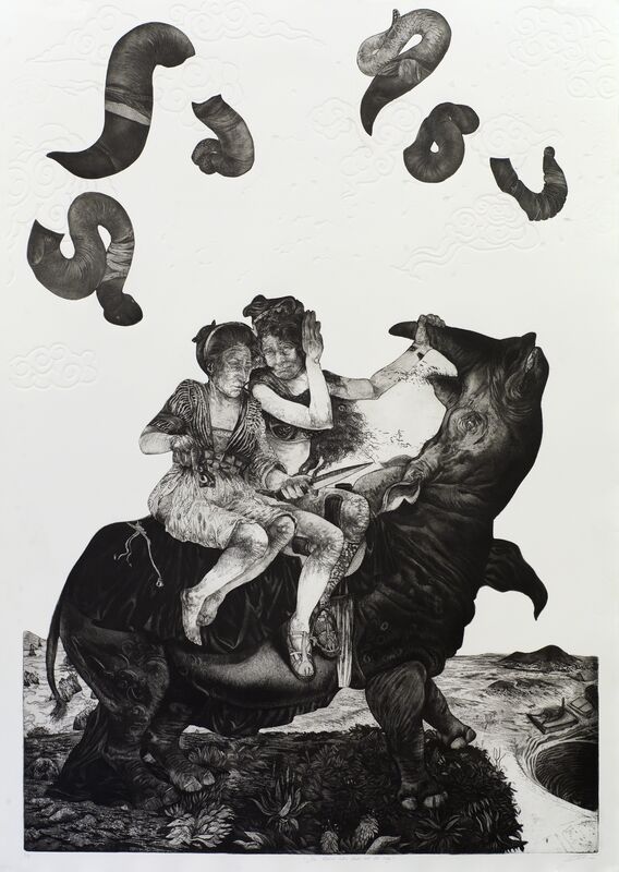 Diane Victor, ‘The Rhino Who Looks at the Sky’, 2013, Print, Etching and embossing, David Krut Projects