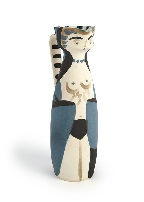 Pablo Picasso, ‘Femme (A.R. 297)’, 1955, Design/Decorative Art, Painted and partially glazed (interior only) white ceramic pitcher, Doyle