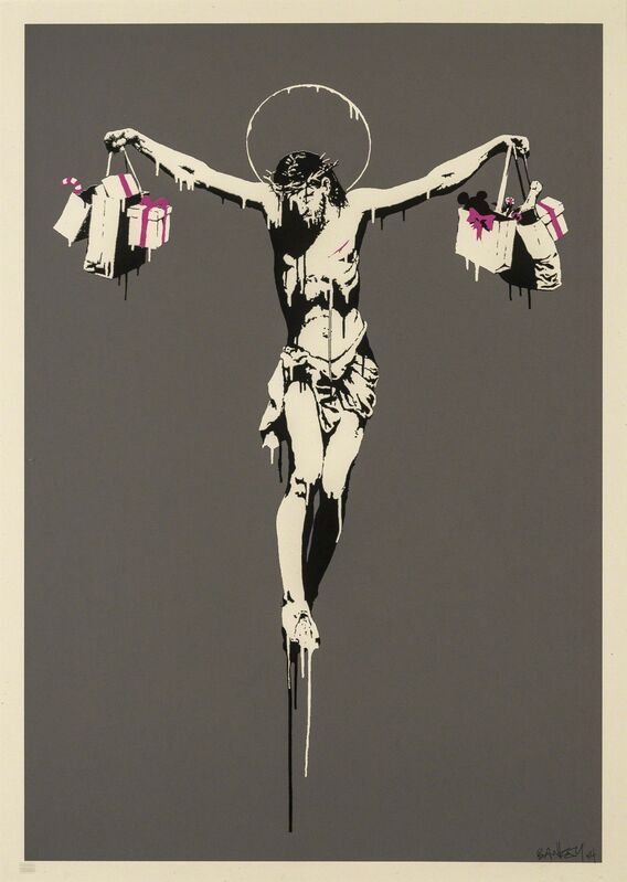 Banksy, ‘Christ with Shopping Bags’, 2004, Print, Screenprint in colours, Forum Auctions