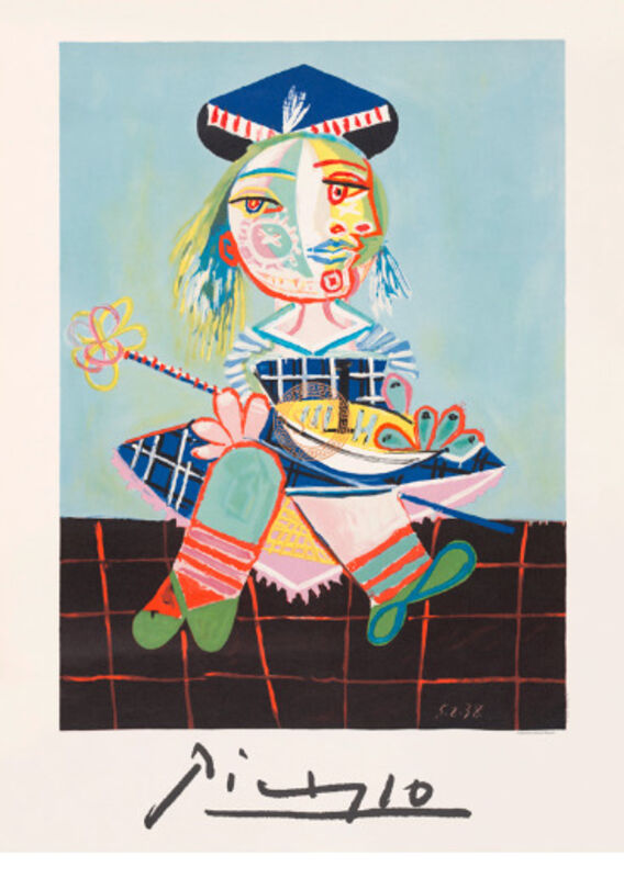 Pablo Picasso, ‘La Fille de L’artiste a Deux Ans Et Demi Avec un Bateau’, 1979-1982, Print, Lithography, hand-printed by a traditional multi-plate method using one single plate for each colour on paper, S&P