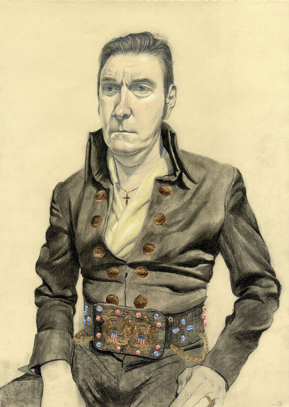 Stuart Pearson Wright, ‘Alan Dennis’, 2018, Drawing, Collage or other Work on Paper, Pencil and colouring pencil with gold on paper, Flowers