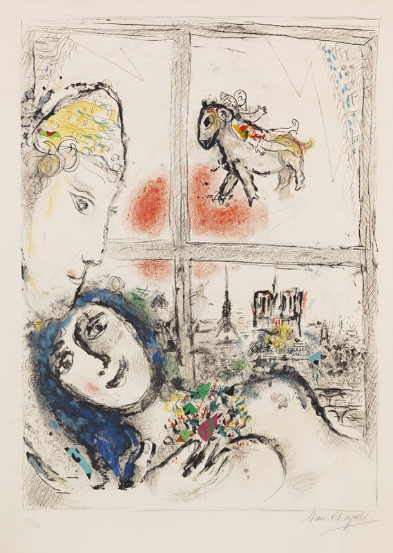 Marc Chagall, ‘Paris de la fenetre’, ca. 1969/70, Print, Lithograph on paper, Galerie Jeanne