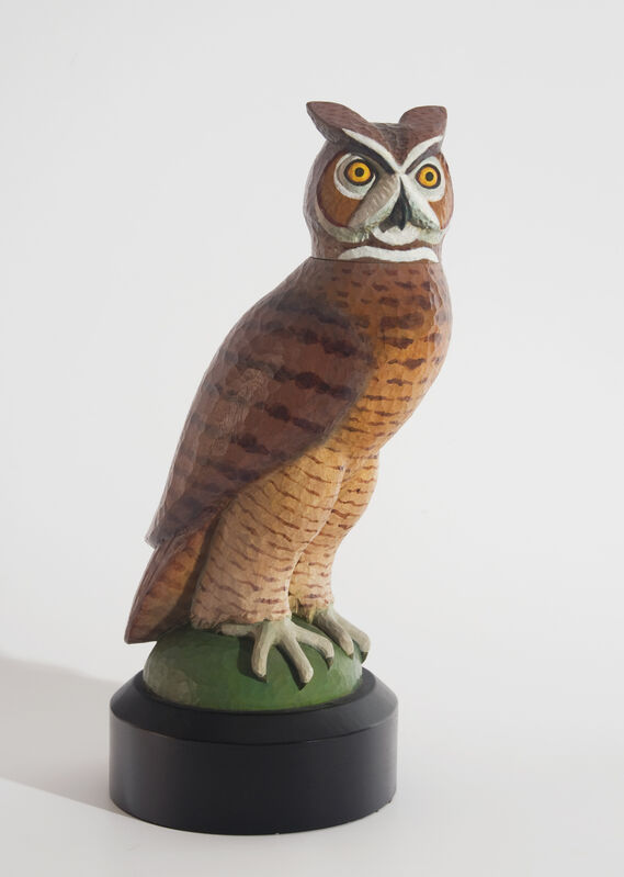 David Everett, ‘Great Horned Owl’, 2007, Sculpture, Polychromed mahogany, Valley House Gallery & Sculpture Garden