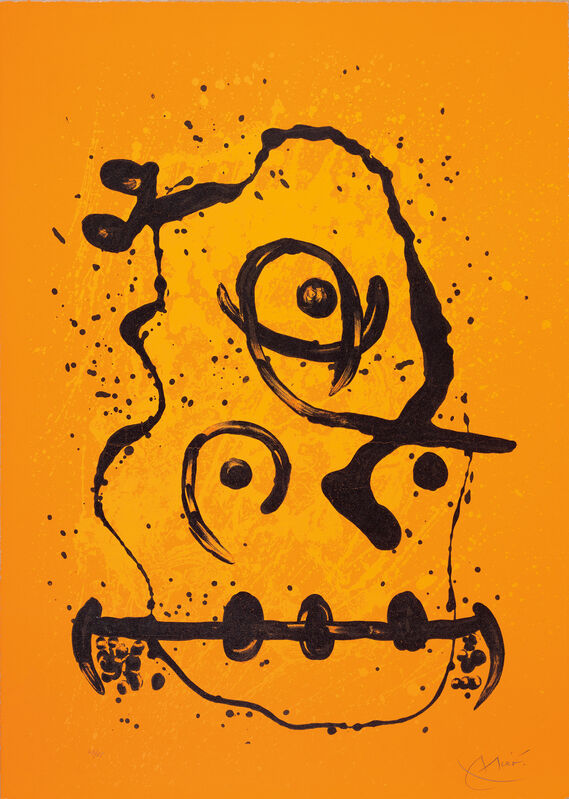 Joan Miró, ‘L'Homme polyglot - orange (The Polyglot Man - Orange)’, 1969, Print, Lithograph in colours, on Rives paper, the full sheet., Phillips