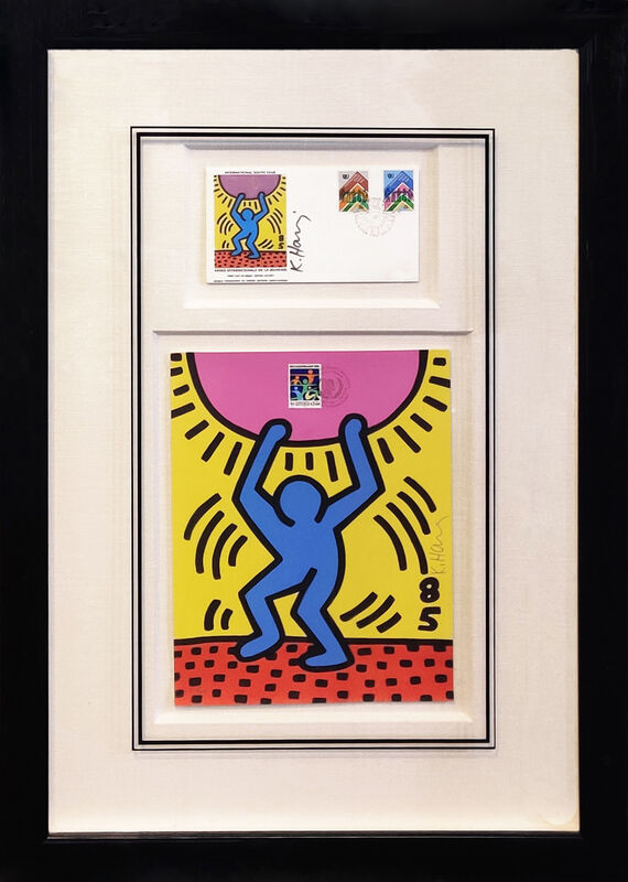 Keith Haring, ‘INTERNATIONAL YOUTH YEAR’, 1985, Print, LITHOGRAPH, Gallery Art