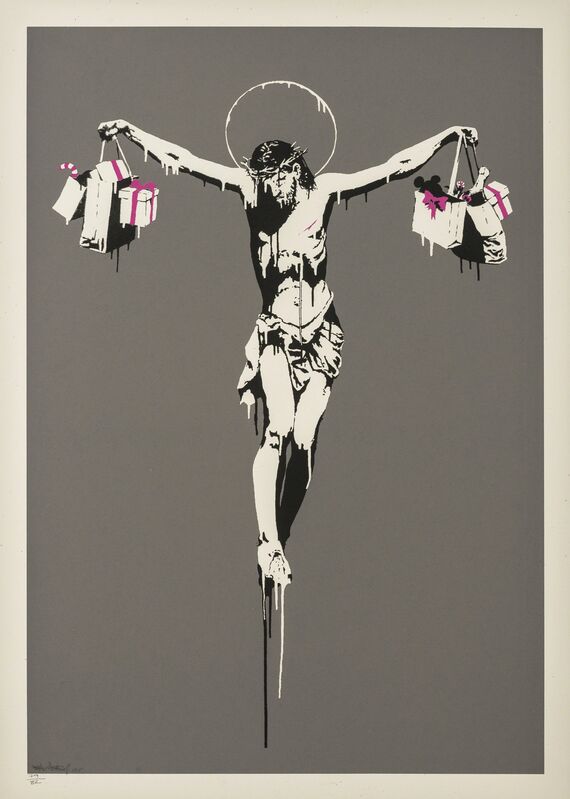 Banksy, ‘Christ with Shopping Bags’, 2004, Print, Screenprint in colours, on wove paper, Forum Auctions
