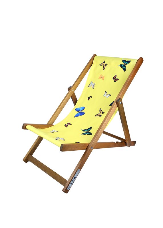 Damien Hirst, ‘Deck Chair (Yellow)’, 2008, Mixed Media, Merpauh timber frame and sailcloth fabric, Chiswick Auctions