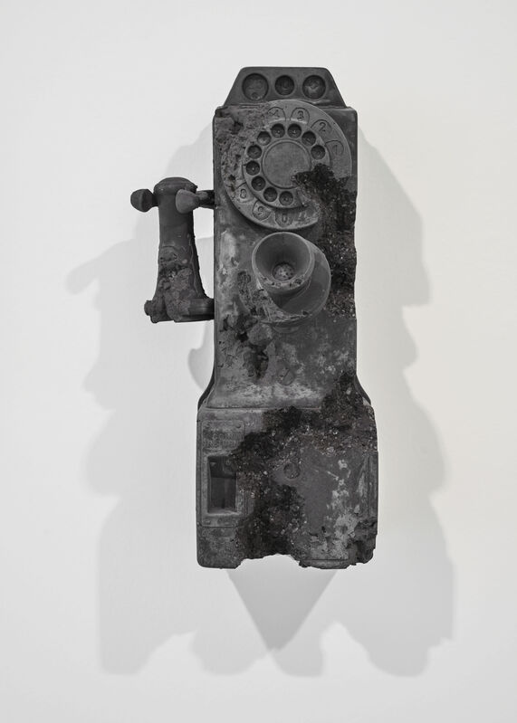 Daniel Arsham, ‘Three Ash Eroded Rotary Phones’, 2013, Sculpture, Volcanic ash, shattered glass, hydrostone, Galerie Ron Mandos