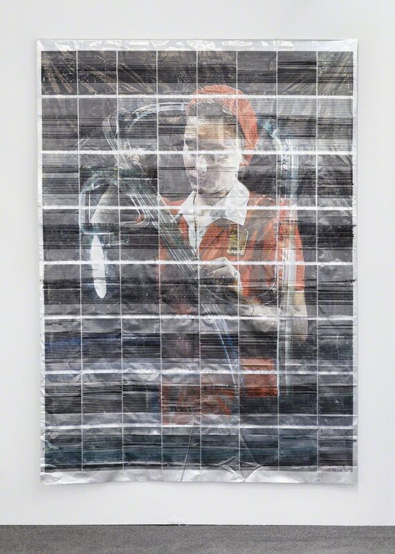 Servane Mary, ‘Untited (Woman With a Red Dress)’, 2014, Inkjet print on mylar rescue blanket, APALAZZOGALLERY