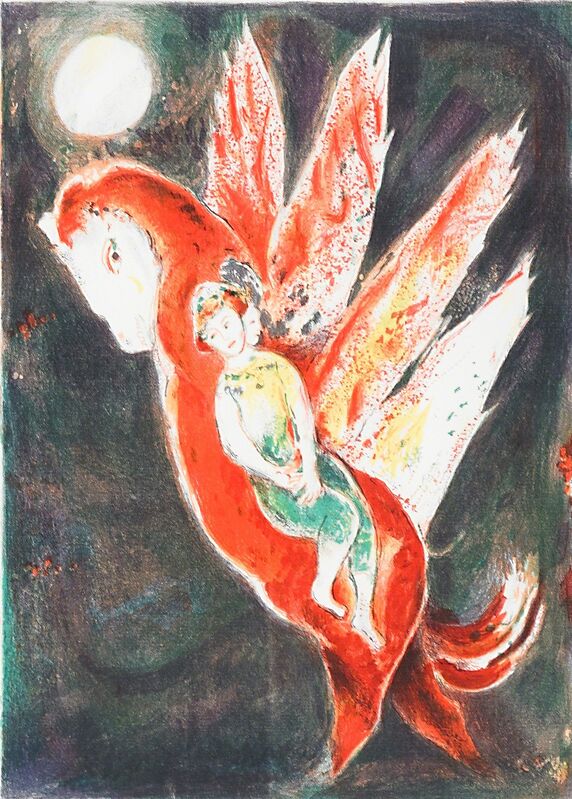 Marc Chagall, ‘Then the old woman mounted the Ifrit's back, pl. 7 from Four Tales from the Arabian Nights’, 1948, Print, Lithograph in colors, Rago/Wright/LAMA