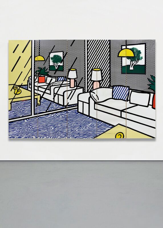 Roy Lichtenstein, ‘Wallpaper with Blue Floor Interior’, 1992, Print, Screenprint in colours, on Paper Technologies, Inc., Waterleaf paper, in five panels, the full sheets., Phillips