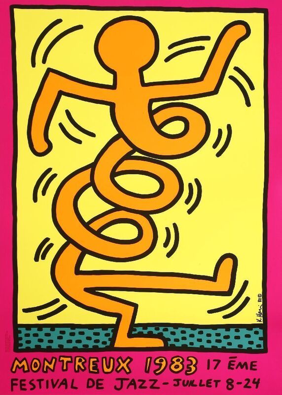 Keith Haring, ‘MONTREUX JAZZ FESTIVAL’, 1983, Print, Screenprint in colours, Sworders