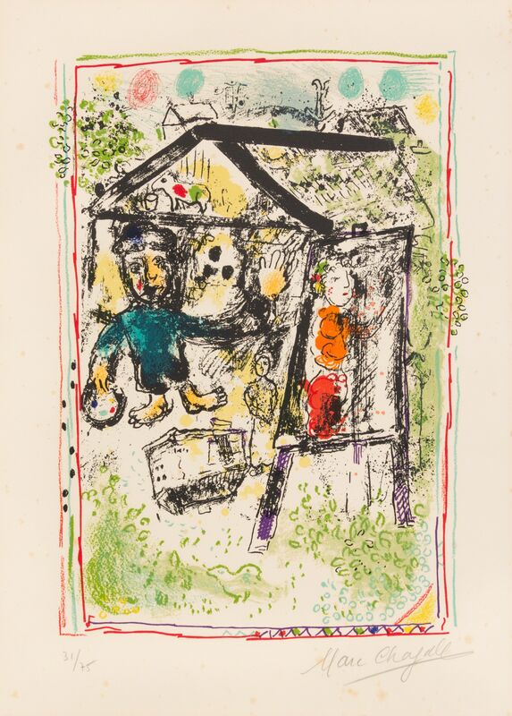Marc Chagall, ‘Le Peintre devant le Village I’, 1969, Print, Lithograph, Hindman