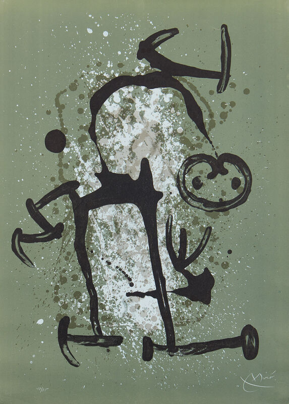 Joan Miró, ‘L'Illettre vert (The Illiterate - Green) (M. 620)’, 1969, Print, Lithograph in colors, on Rives BFK paper, the full sheet., Phillips