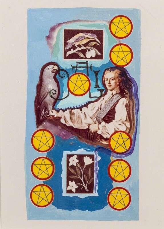 Salvador Dalí, ‘Neuf de pentacles, arcane mineur, projet pour le jeu de carte Le Tarot Universel de Salvador Dalí’, 1971, Gouache, pen and black ink on photo collage, Forum Auctions