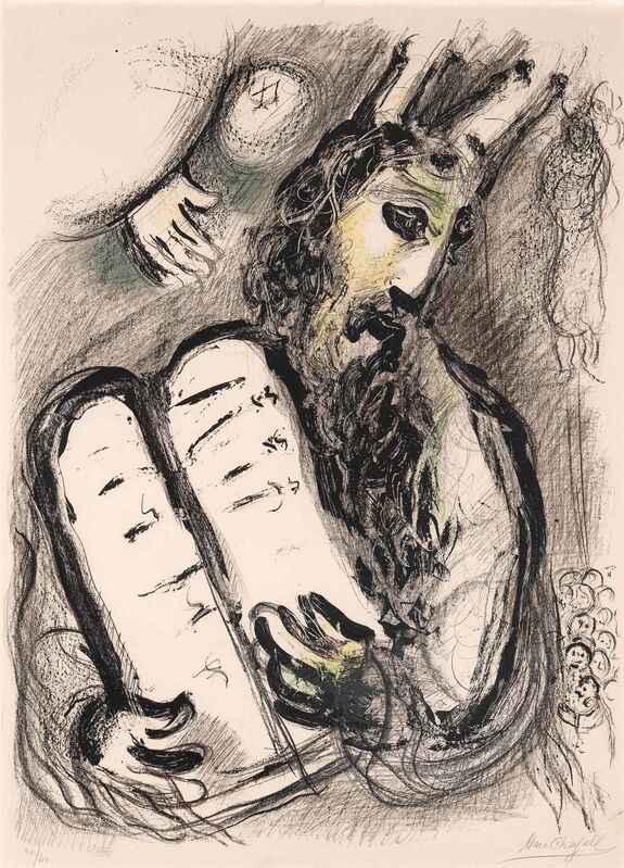 Marc Chagall, ‘Moise Et Les Tables De La Loi (M. 381)’, 1963, Print, Color lithograph on Arches paper, Doyle