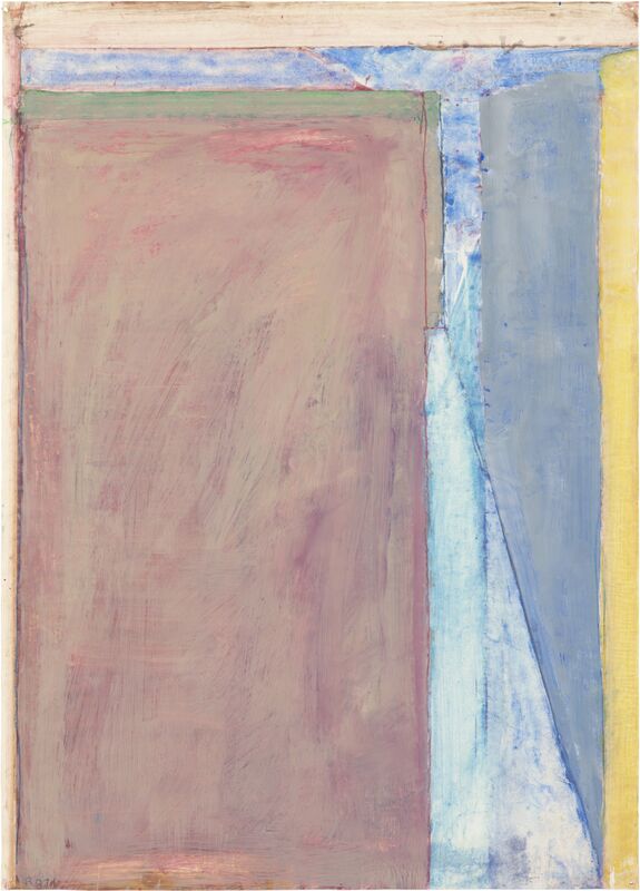 Richard Diebenkorn, ‘Untitled (Ocean Park)’, 1971, Drawing, Collage or other Work on Paper, Watercolor, acrylic, crayon, and charcoal on paper, Richard Diebenkorn Foundation
