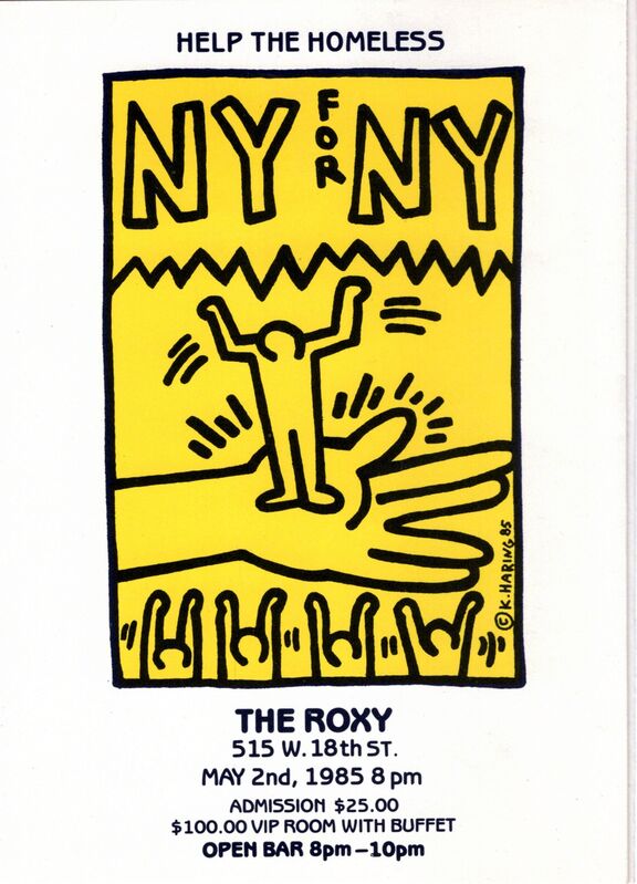 Keith Haring, ‘Keith Haring illustrated 1985 announcement (Keith Haring 'NY for NY')’, 1985, Ephemera or Merchandise, Offset printed, Lot 180