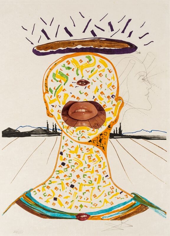 Salvador Dalí, ‘Cyclopean Make-Up (Field 75-11-F)’, 1975, Print, Lithograph with etching and collaged elements, Forum Auctions