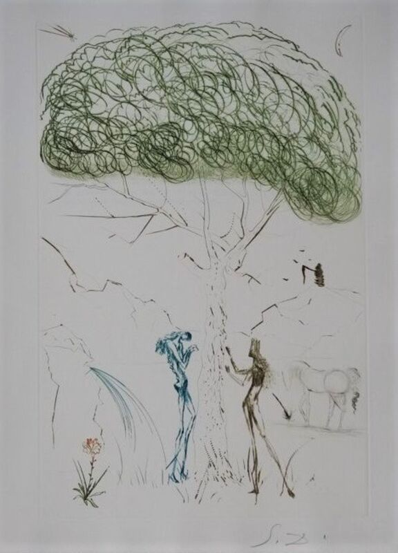 Salvador Dalí, ‘Tristan and Iseult : Under the Parasol Pine’, 1970, Print, Etching on paper, Samhart Gallery