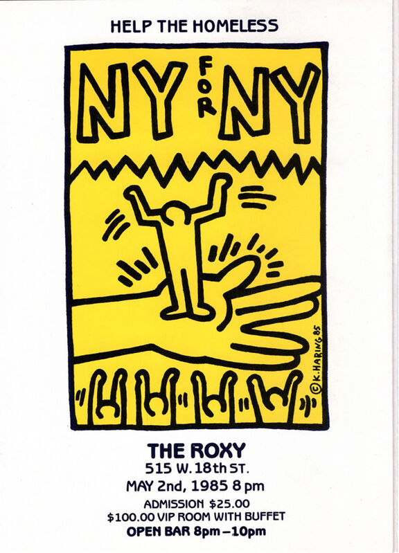 Keith Haring, ‘Keith Haring illustrated 1985 announcement (Keith Haring 'NY for NY')’, 1985, Ephemera or Merchandise, Off-set print, Lot 180