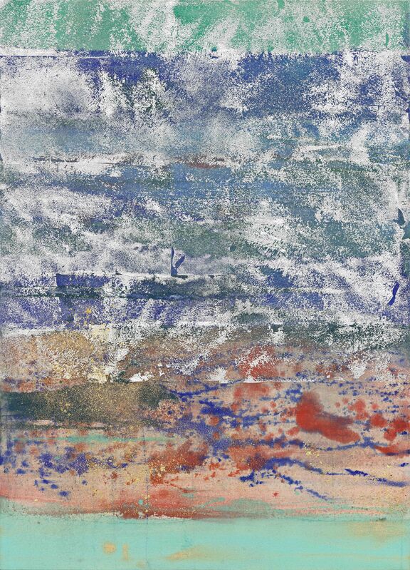 Makoto Fujimura, ‘Tasogare - Silver Hope 暮光 - 銀色之望’, 2020, Painting, Mineral Pigment, Silver and Gold on Canvas 天然礦物顏料、銀、金、畫布, Artrue Gallery