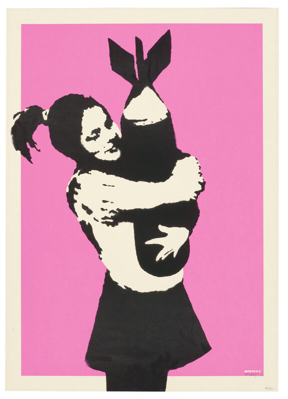 Banksy, ‘Bomb Love (Bomb Hugger) (Unsigned)’, 2003, Print, Silkscreen on paper, Yield Gallery