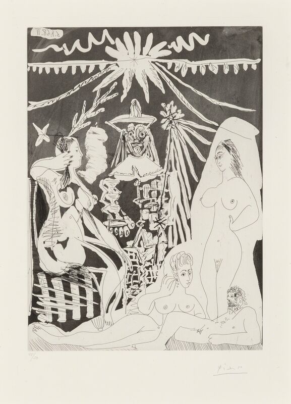 Pablo Picasso, ‘Homme allongé, avec deux femmes, from Seriés 347’, 1968, Print, Aquatint with etching on wove paper, Heritage Auctions