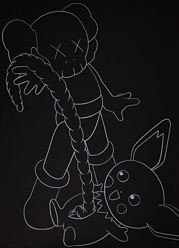 KAWS, ‘Companion vs Pikachu’, 2002, Print, Screen print on black stock paper, Tate Ward Auctions
