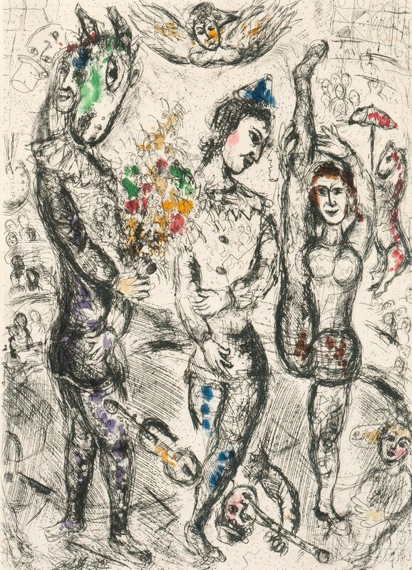 Marc Chagall, ‘Le Pierrot’, 1968, Print, Color etching and aquatint on paper, Skinner