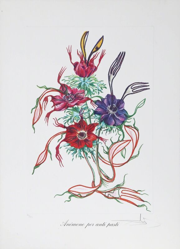 Salvador Dalí, ‘Anenome per anti pasti (Anenome of the Toreador) from Florals’, 1972, Print, Lithograph with embossing on heavy Arches paper, Heritage Auctions