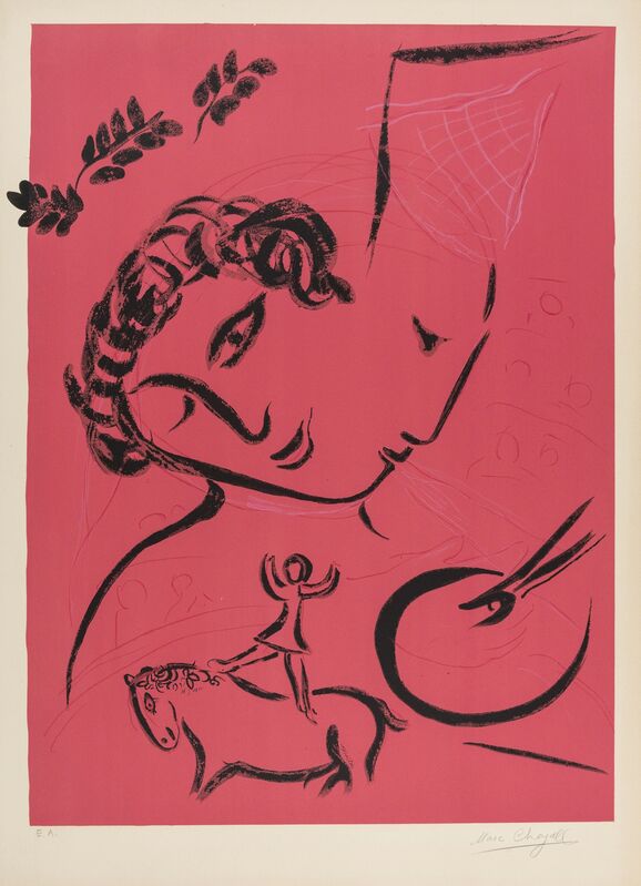 Marc Chagall, ‘Le Peintre en rose (Mourlot 224)’, 1959, Print, Lithograph printed in colours, Forum Auctions