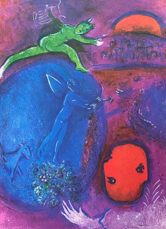 Marc Chagall, ‘“de Lamon et de Dryas (Dream of Lamon and Dryas),” from Daphnis et Chloé (Cramer 46; Mourlot 311)’, 1977, Ephemera or Merchandise, Offset lithograph on wove paper, Art Commerce