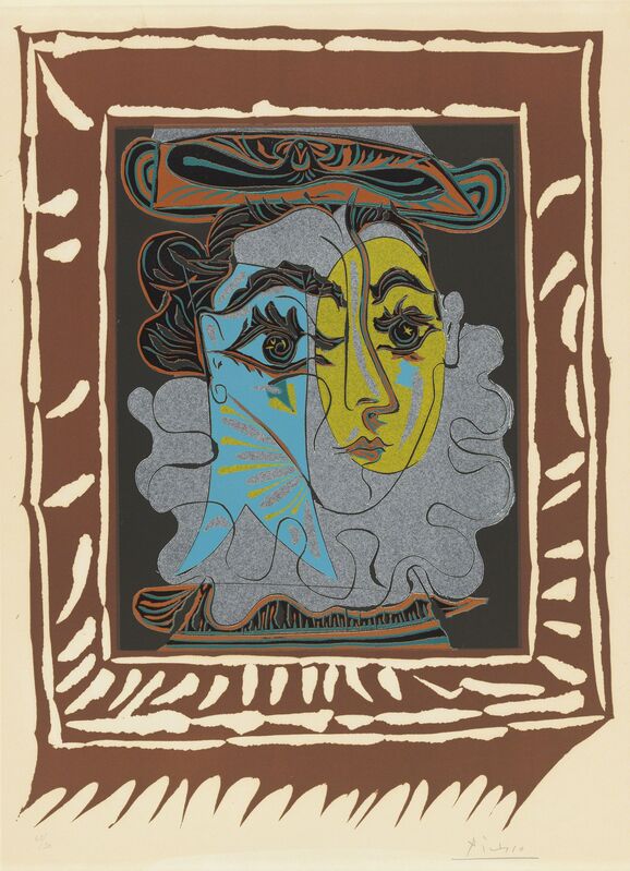 Pablo Picasso, ‘La femme au chapeau’, 1962, Print, Linocut in colours on Arches wove paper, Christie's