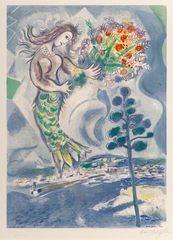 Marc Chagall, ‘Siren with pine, from Nice et la Côte d'Azur’, 1967, Print, Lithograph in colors on Arches paper, Heritage Auctions