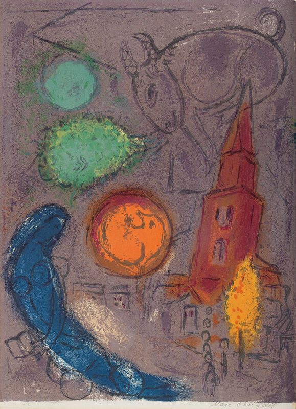 Marc Chagall, ‘Saint-Germain des Prés’, 1954, Print, Lithograph in colours, on Arches paper, the full sheet., Phillips