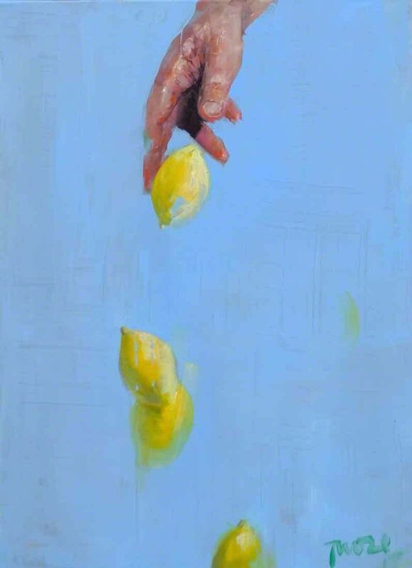 Richard Twose, ‘Falling Lemons’, 2019, Painting, Oil on board, Catto Gallery