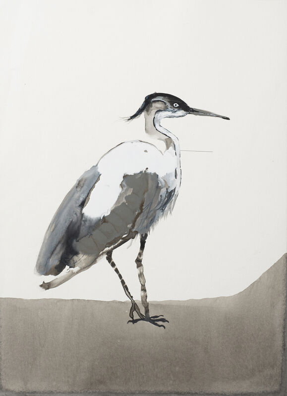 Tamar Roded, ‘Heron 1’, 2020, Painting, Acrylic on paper, Litvak Contemporary