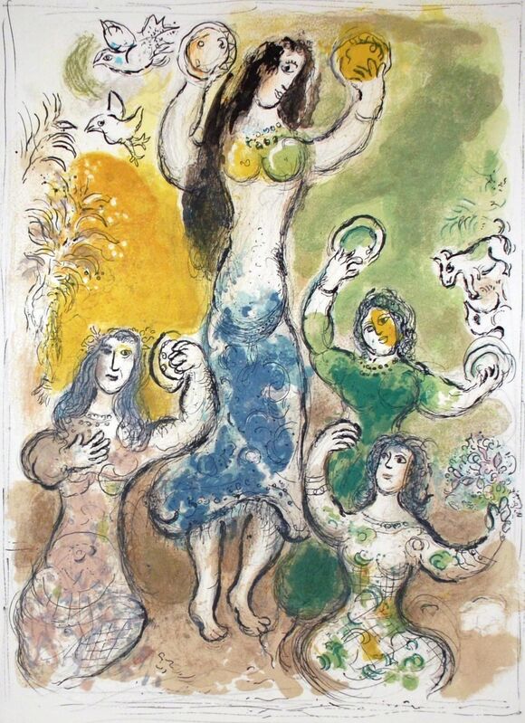 Marc Chagall, ‘Miriam Took a Timbrell’, 1966, Print, Lithograph on Arches wove paper, Georgetown Frame Shoppe